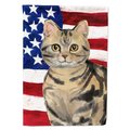 Carolines Treasures American Shorthair Brown Tabby American Flag Garden Size Flag CK3028GF